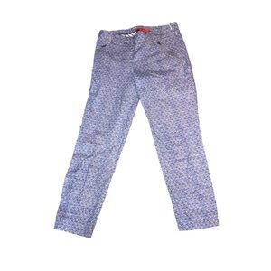 Cartonnier Anthropologie Blue Shell Print Cotton Pants